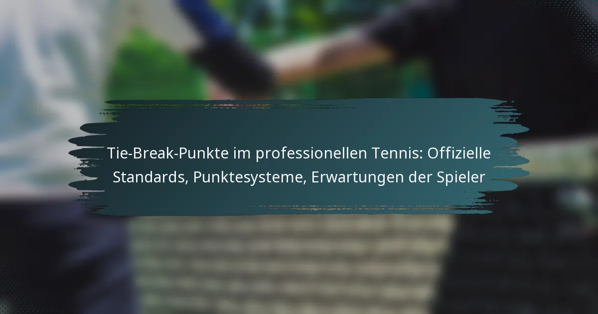 Tie-Break-Punkte im professionellen Tennis: Offizielle Standards, Punktesysteme, Erwartungen der Spieler