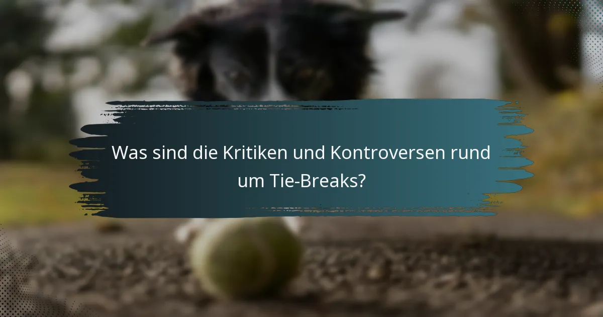Was sind die Kritiken und Kontroversen rund um Tie-Breaks?