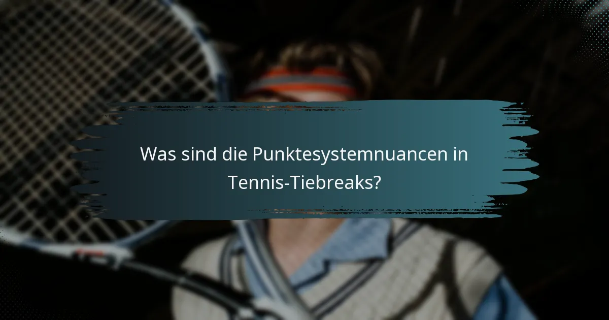 Was sind die Punktesystemnuancen in Tennis-Tiebreaks?