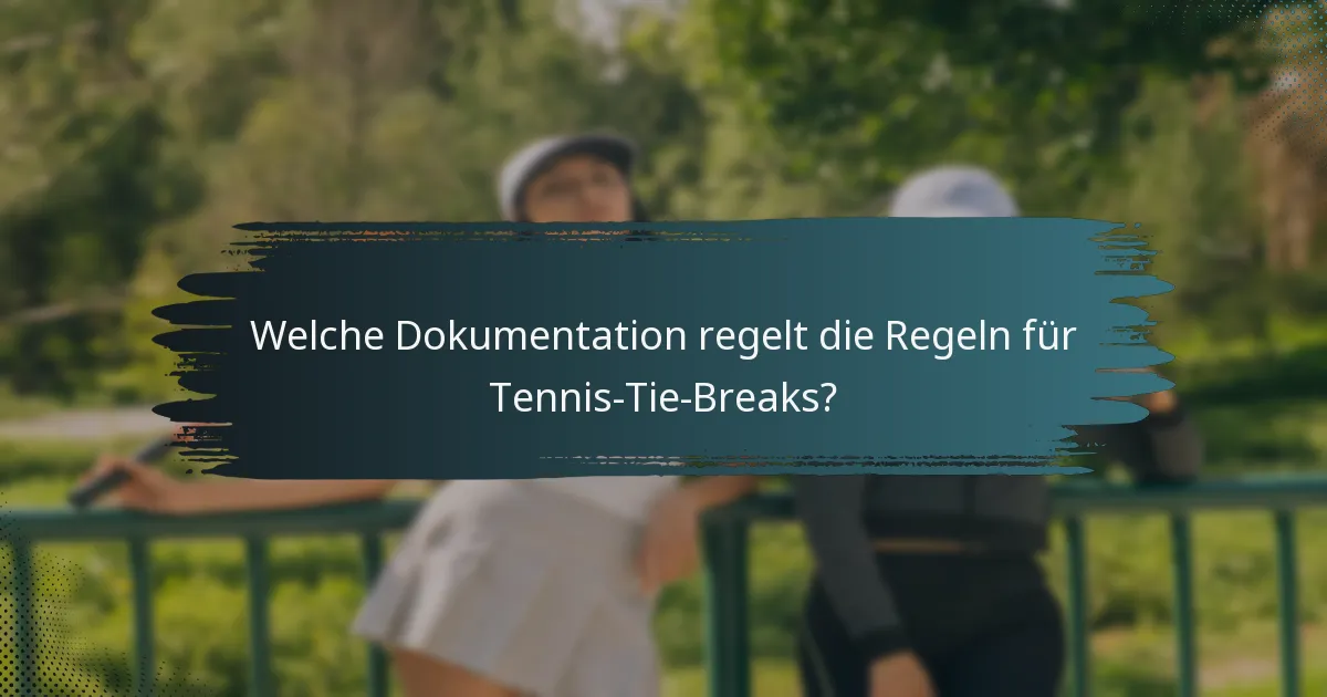 Welche Dokumentation regelt die Regeln für Tennis-Tie-Breaks?