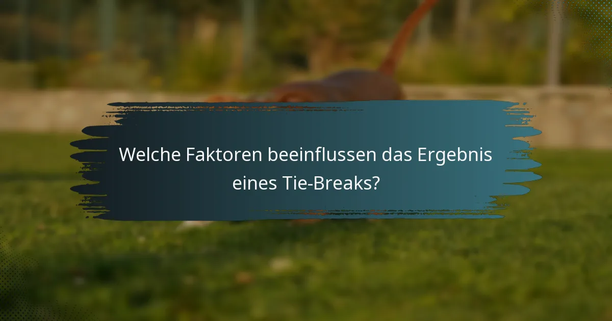 Welche Faktoren beeinflussen das Ergebnis eines Tie-Breaks?