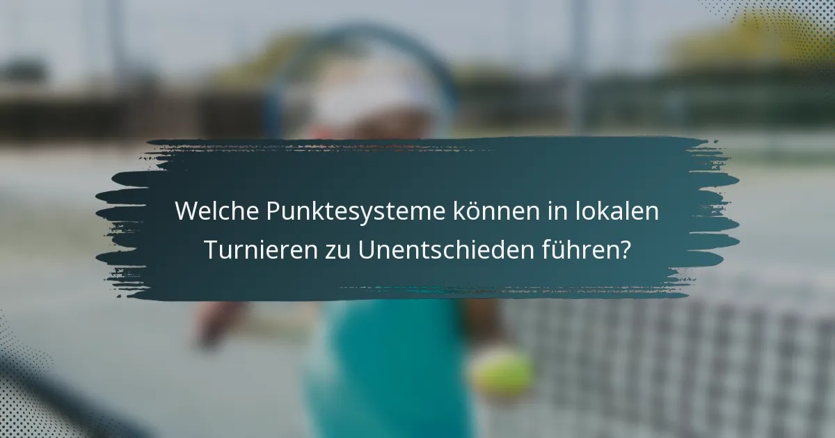 Welche Punktesysteme können in lokalen Turnieren zu Unentschieden führen?