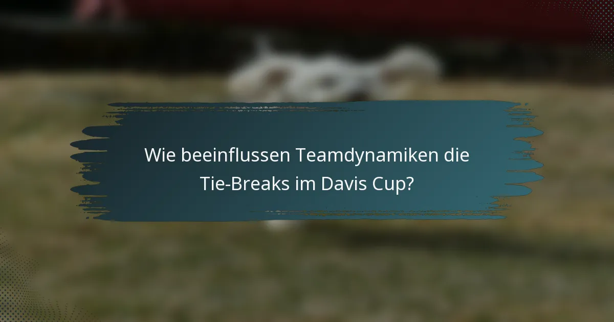 Wie beeinflussen Teamdynamiken die Tie-Breaks im Davis Cup?