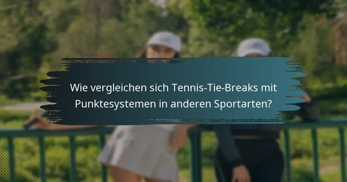 Wie vergleichen sich Tennis-Tie-Breaks mit Punktesystemen in anderen Sportarten?