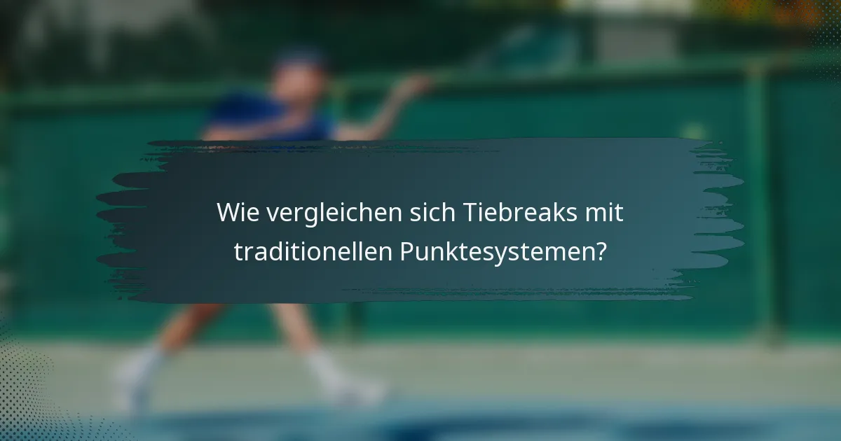 Wie vergleichen sich Tiebreaks mit traditionellen Punktesystemen?