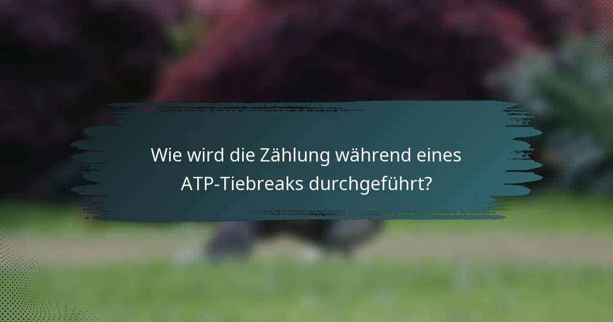 Wie wird die Zählung während eines ATP-Tiebreaks durchgeführt?
